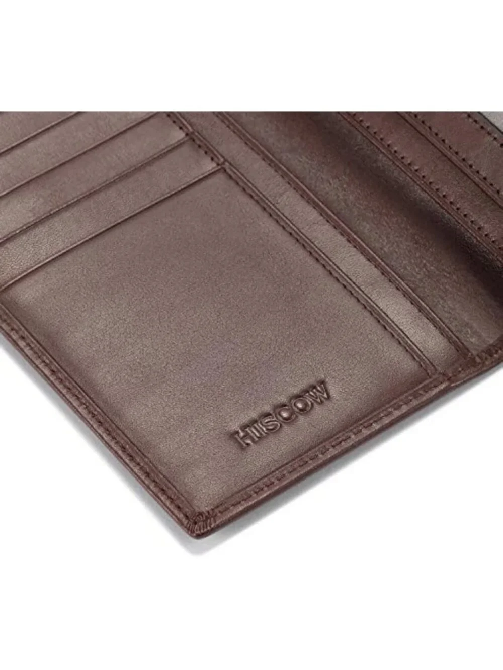 Men's Full Grain Leather Long Wallet - 15 Card Slots, Coffee Color, Stylish